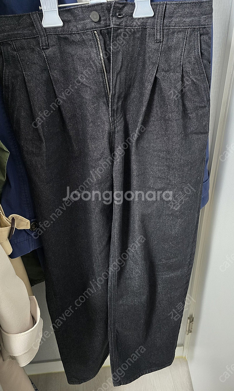 투 턱 와이드 데님 팬츠--1