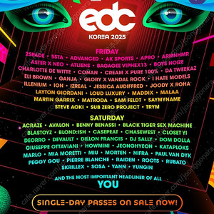 EDC 토요일권 2장 5만원