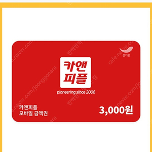 카앤피플 모바일 금액권 3천원권 ​ 2매 일괄 500원에 드려요