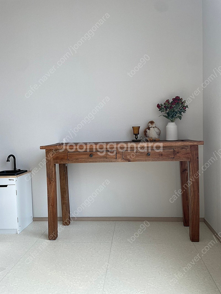 원목 빈티지 콘솔 수납장 화장대--0