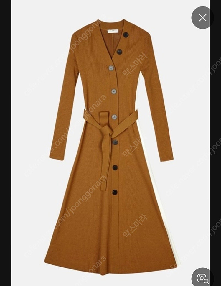 산드로 버튼 골지 니트 롱 원피스/ 한섬 타임 마인 시스템 띠어리 마쥬--1