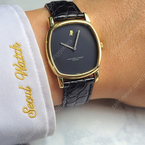 [정품] 오데마피게 클래식 쿠션 점보 매트블랙 다이아핸즈 18K 옐로우골드 오토메틱 (Audemars Piguet Classic 18K YG Vintage)