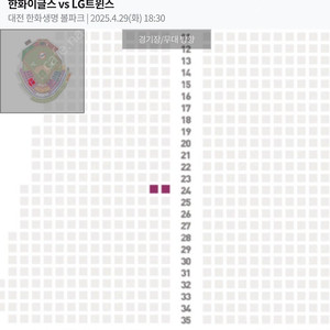 4/29 한화이글스 vs LG트윈스 115구역 2연석 정가양도