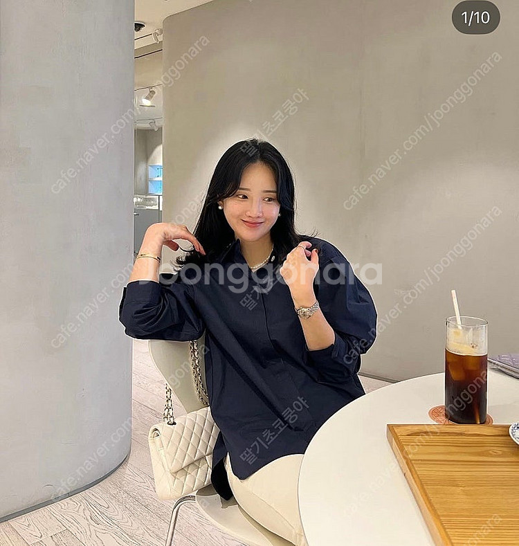 리앙쥬 네이비셔츠--1