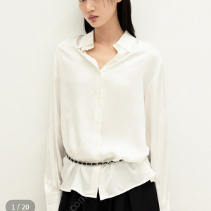 오르 orr 새틴 미디움핏 베이직 셔츠 아이보리 s