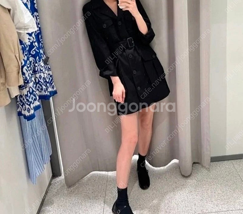 새상품)자라 린넨 트렌치 자켓 원피스--5