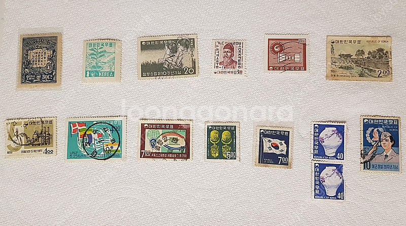1940년~60년대 희귀우표 14장--0