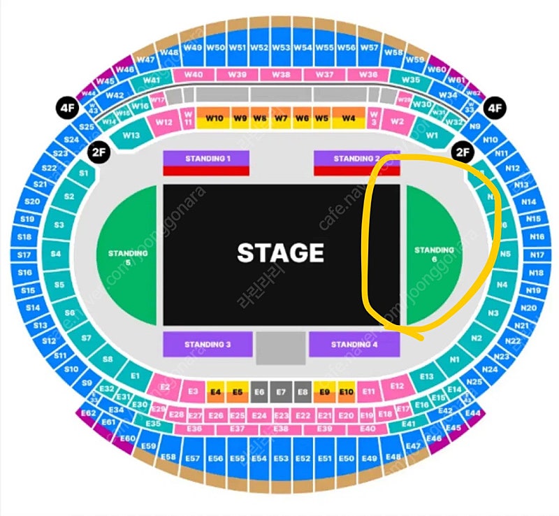칸예 웨스트 내한 콘서트 스탠딩 1n번 4연석