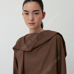 rrace long sleeve scarf blouse brown
