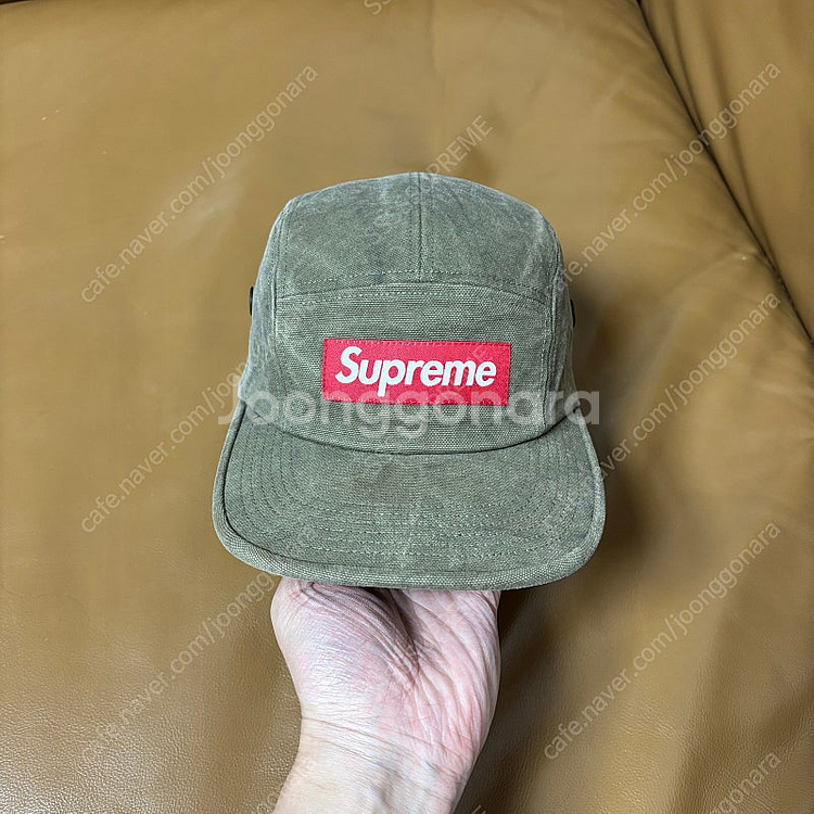 Supreme 슈프림 스톤워시드 올리브 카키 캠프캡 모...--1