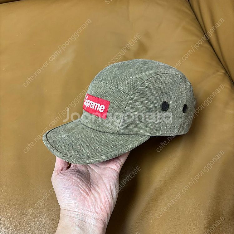 Supreme 슈프림 스톤워시드 올리브 카키 캠프캡 모...--3