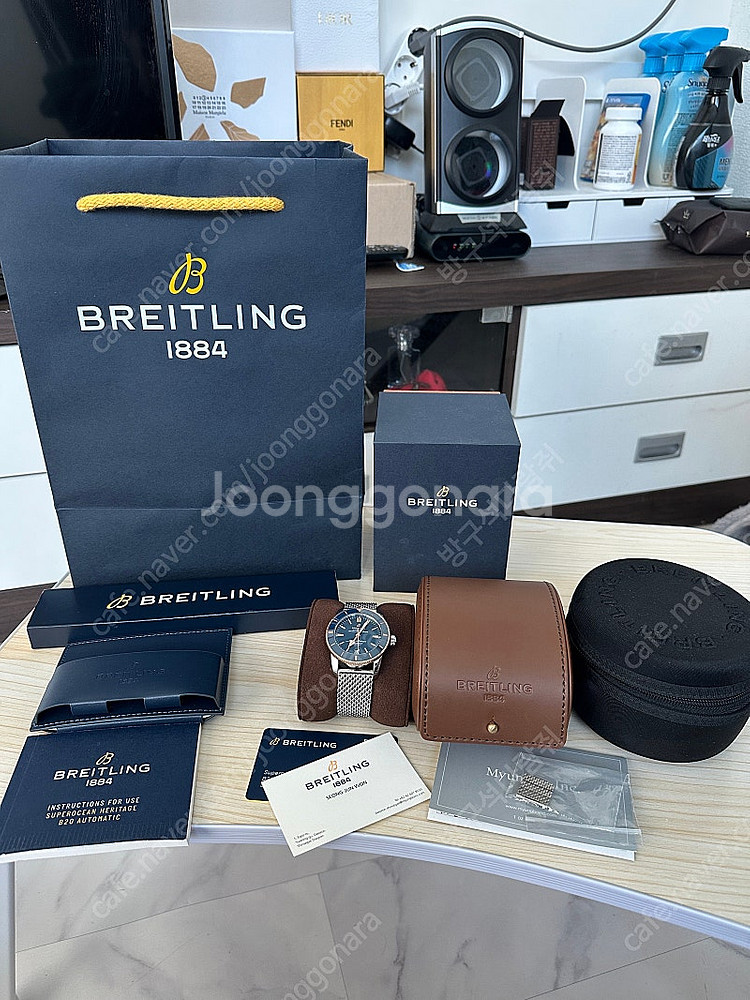 브라이틀링 슈퍼오션 헤리티지 청콤비 42mm 풀구성 판...--0