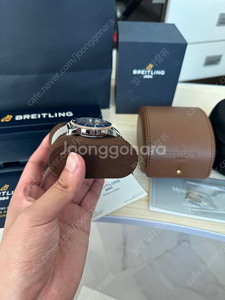 브라이틀링 슈퍼오션 헤리티지 청콤비 42mm 풀구성 판...--2