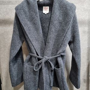 여성 55~66 릴리오 오일릴리 폭스 울 숄카라 니트 코트