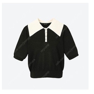 마인 칼라 블록 니트탑