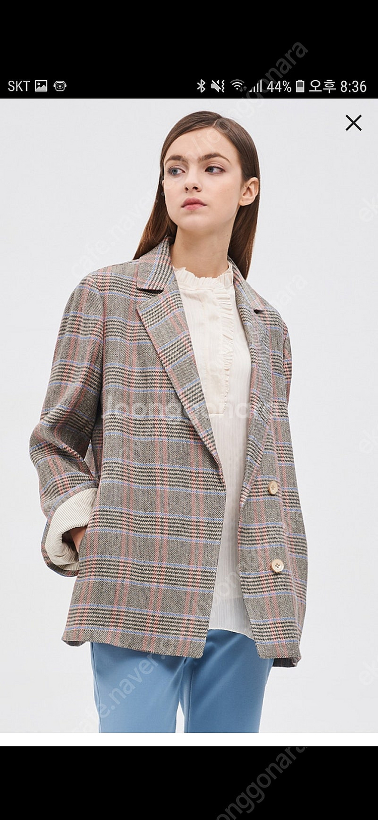 한섬-마인린넨블랜드체크자켓&벨트세트--0