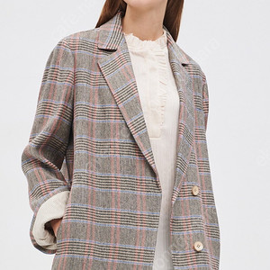 한섬-마인린넨블랜드체크자켓&벨트세트