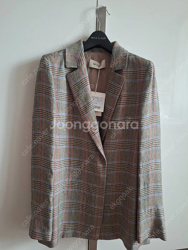 한섬-마인린넨블랜드체크자켓&벨트세트--1