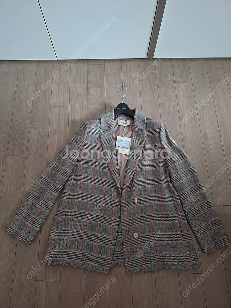 한섬-마인린넨블랜드체크자켓&벨트세트--4