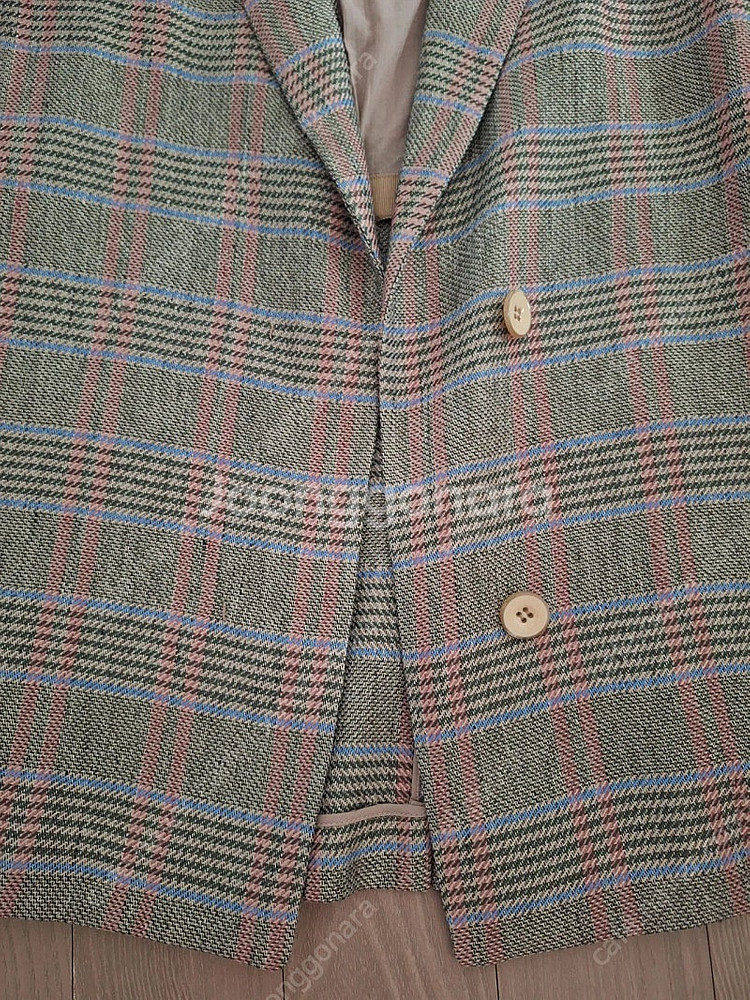 한섬-마인린넨블랜드체크자켓&벨트세트--7