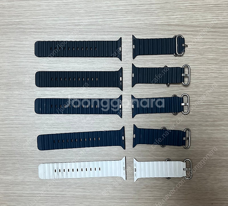애플워치 울트라 스트랩 오션밴드 블루 미드나잇 화이트--3