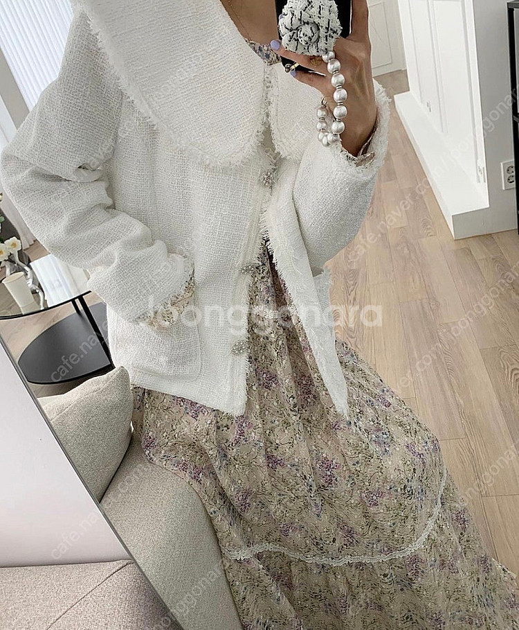 바이씨니 꽃그림 원피스 아이보리 :)--1