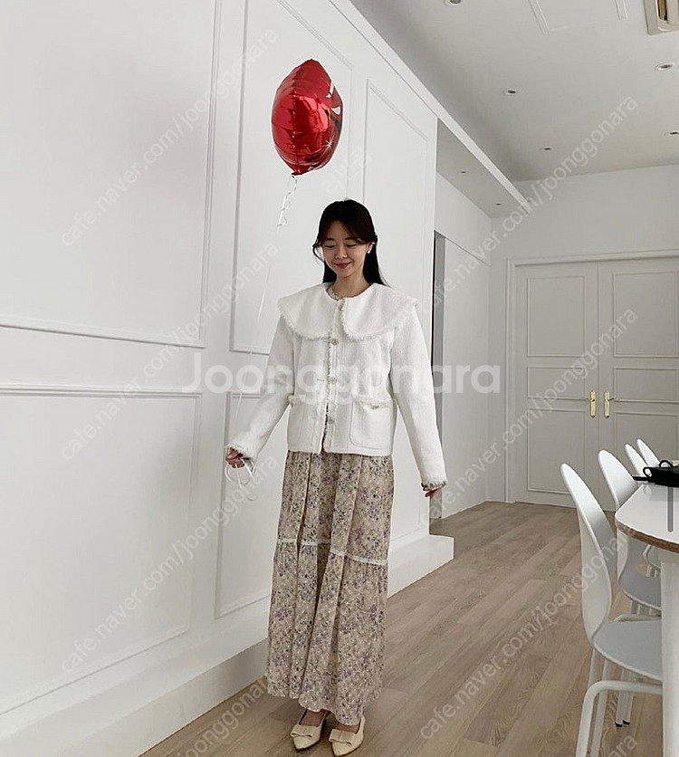 바이씨니 꽃그림 원피스 아이보리 :)--2