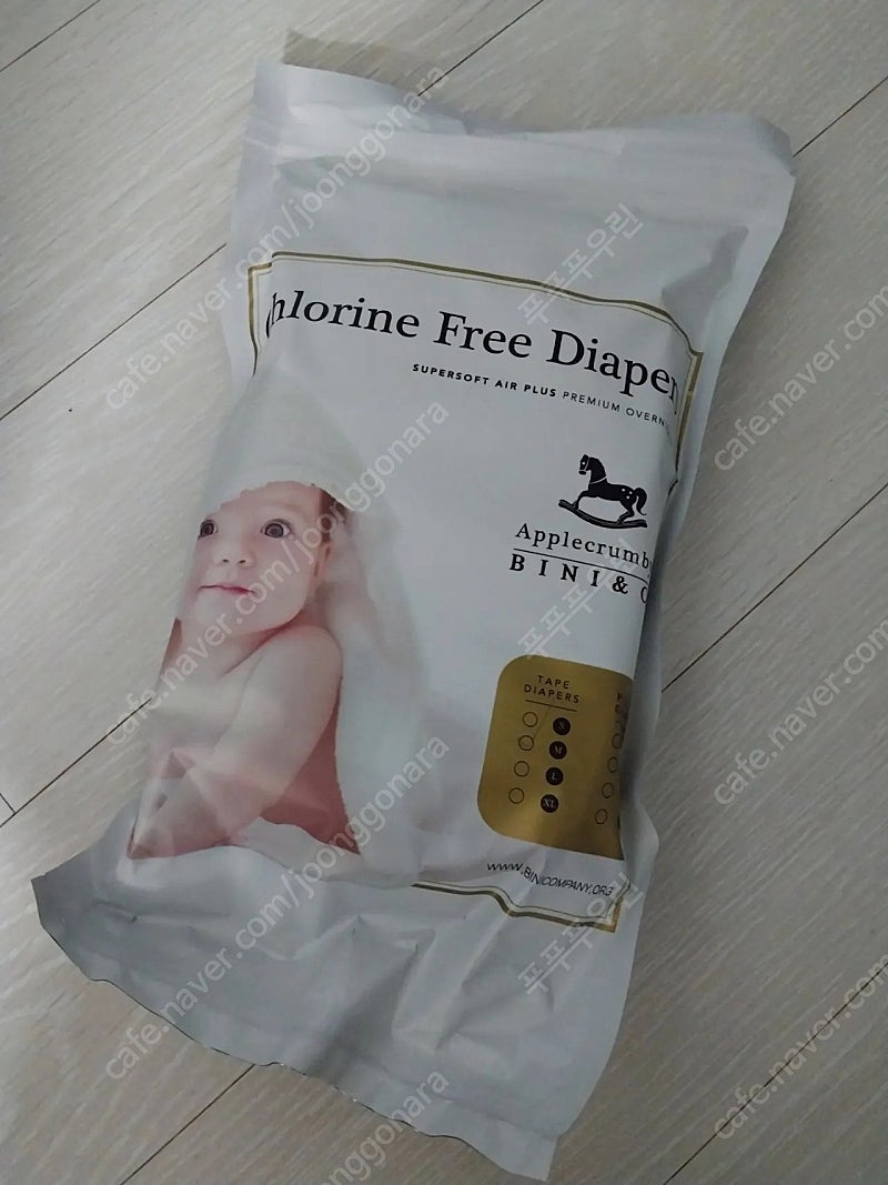 애플크럼비 아기 기저귀 M 5-8kg 밴드형 남녀공용 2입x49매= 98매