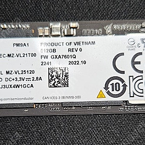 삼성전자 pm9a1 m.2 ssd 512gb