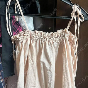 리본 밴딩 나시 핑크 분홍 프릴 탑 봄 여름 레이어드
