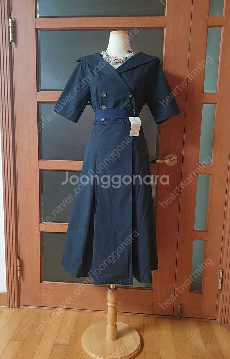 (무배-텍있는 새제품)모리스커밍홈 더블버튼 플리츠원피스--0