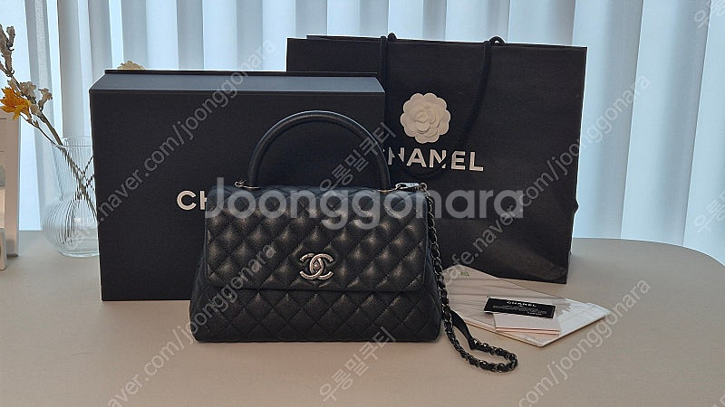 샤넬 블랙 캐비어 코코핸들 28 A92991--1