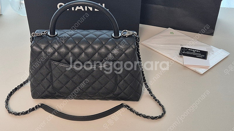 샤넬 블랙 캐비어 코코핸들 28 A92991--5