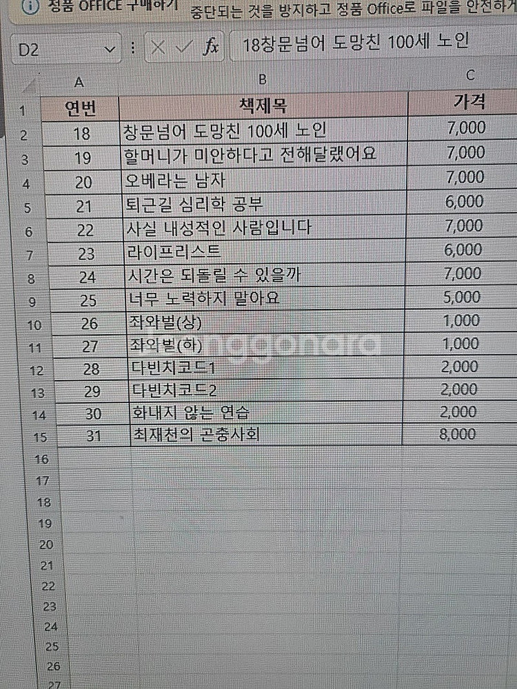 소설책 팝니다(중고)--0