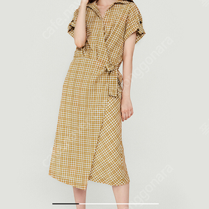 나이스클랍 체크 셔츠 원피스 타이드 원피스
