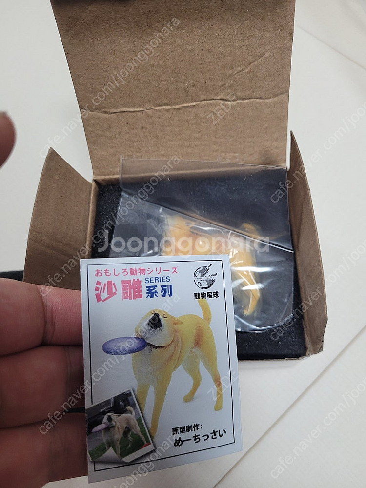 원반맞는개, 마스크쓴 고양이 피규어 팝니다--2