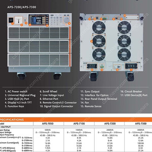 GWINSTEK APS-7300-1ch AC전원공급기 -600V/3KW제품 대여/판매합니다.