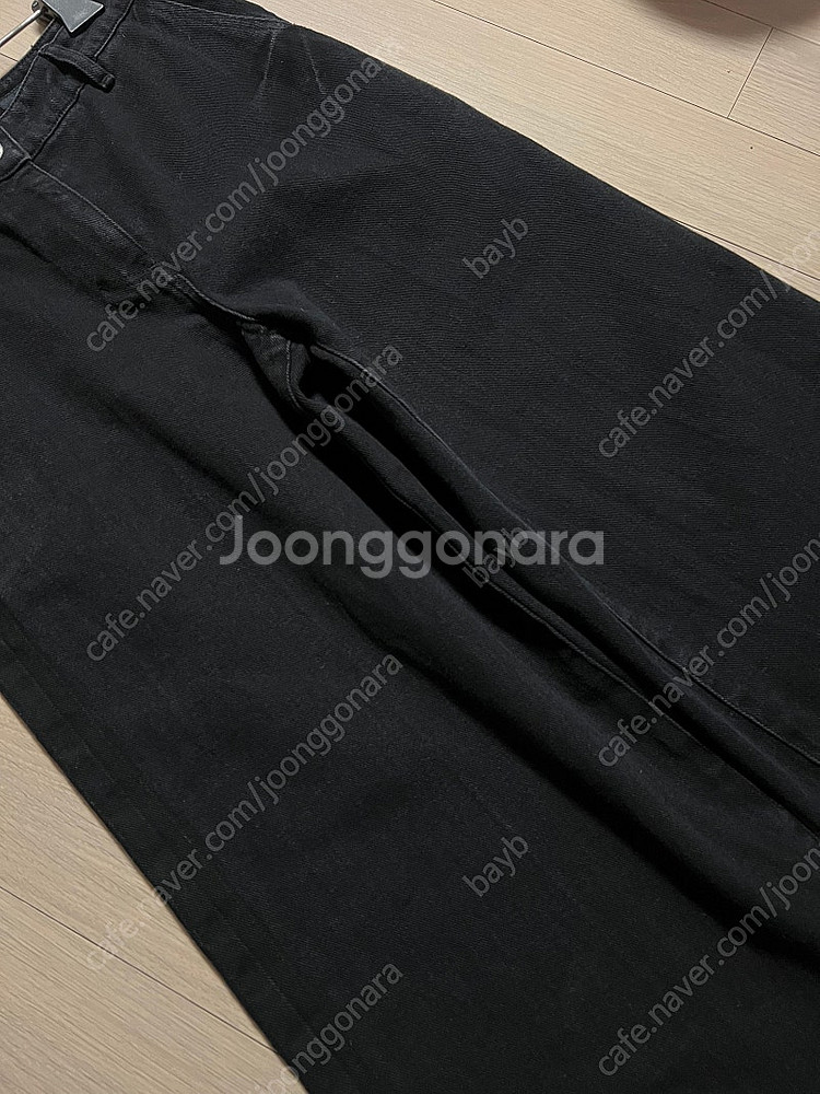 한섬 시스템 SYSTEM 프린지 데님 팬츠 블랙 청바지...--3