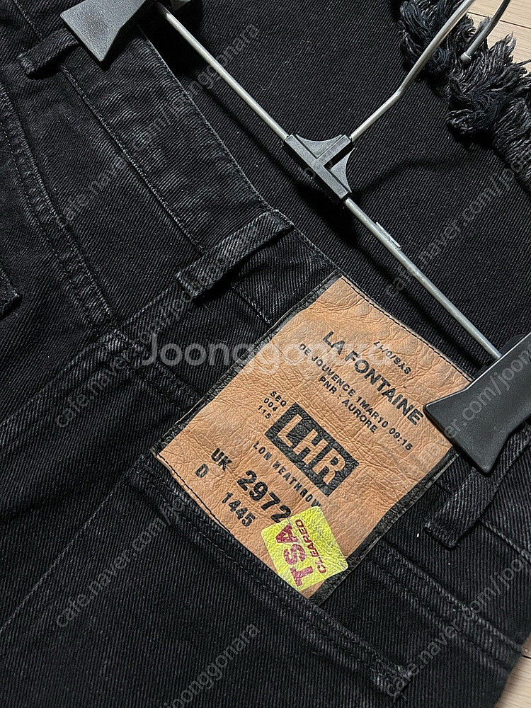 한섬 시스템 SYSTEM 프린지 데님 팬츠 블랙 청바지...--6