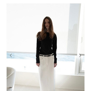 CLAIRE STRAIGHT TWILL SKIRT [WHITE]36