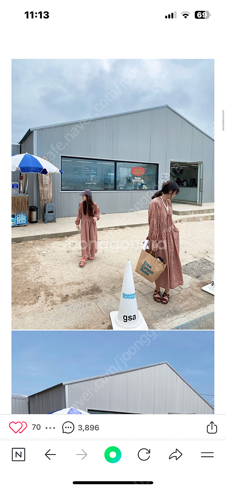 위꼬모 체크드레스--1