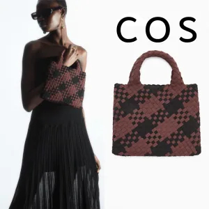 COS 코스 미니 체크 우븐 토트백