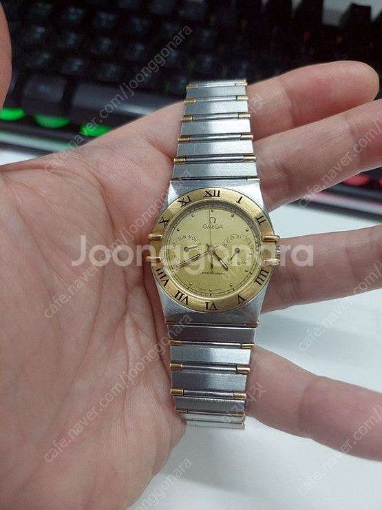 OMEGA 정품 18K 콤비 컨스틸레이션 33mm--1