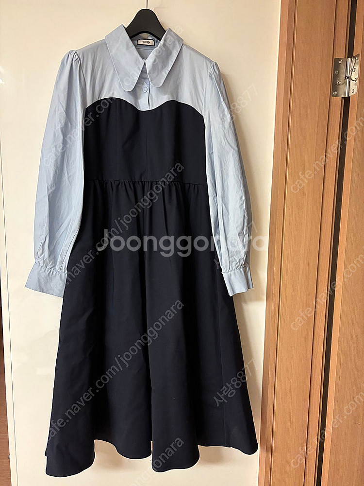 쿠오세 배색 셔츠 롱원피스 결혼식 하객룩 올드머니룩 M...--7