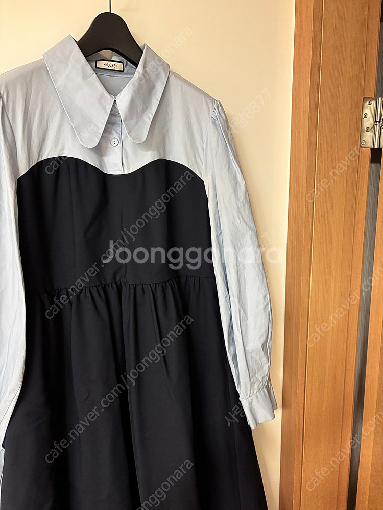 쿠오세 배색 셔츠 롱원피스 결혼식 하객룩 올드머니룩 M...--9