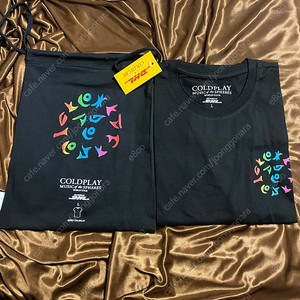 coldplay 콜드플레이 x DHL 반팔 티셔츠 L 사이즈 파우치 포함