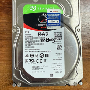 시게이트 아이언울프 NAS 6TB 배드섹터 있는 것 팝니다.