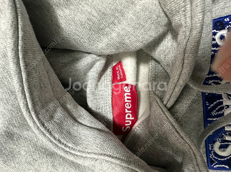[L]슈프림 19FW 반다나 후드 그레이--2