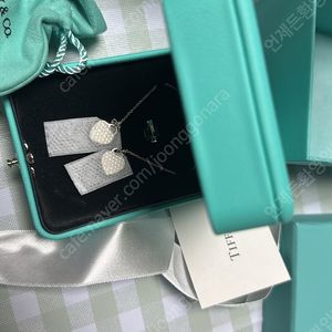 새상품)티파니앤코더블하트목걸이미니실버16~18조절