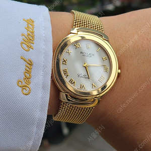 [정품] 롤렉스 셀리니 화이트 골드로만 18K 옐로우골드 매쉬 금통 준신형 (Rolex Cellini 18K Yellow Gold)
